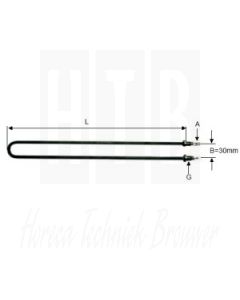 Insteekelement voor water 1000 Watt / 230 Volt L=260mm. 30mm hart op hart, 24.22154.000
