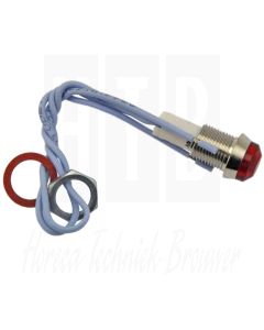 Signaallamp Ø12mm 400V rood aansluiting kabel 200mm, 37.894 