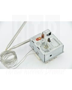 EGO Thermostaat 53° - 195°C Begrenzer 240°C 3-Polig, Sensor 2x107-87/Ø6mm Capilair 1470/1470mm, 55.60034.010 