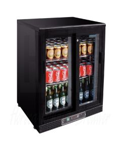 Polar zwarte bardisplay enkel schuifdeur, 140 Liter, 230 Volt 50HZ, CD089