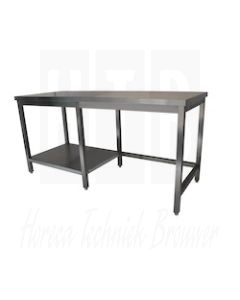 Bertrand RVS Werktafel met links half onderblad (L)2800 X (D)500 X (H)900mm, TTGX/2851