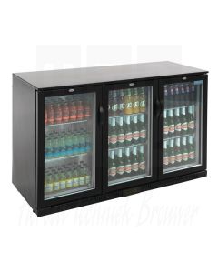 Polar G-serie 3-deurs barkoeling met klapdeuren zwart 330 Liter, 230 Volt 50HZ, GL004