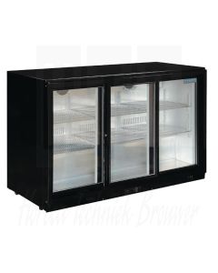 Polar G-serie 3-deurs barkoeling met schuifdeuren zwart 330 Liter, GL006