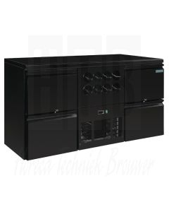 Polar U-serie werkbank koeling 4 laden plus flessennest (8 flessen) 380 Liter, 230 Volt 50HZ, GL457