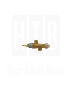 PEL Gaskraan met bypass sproeier ø 0,6mm gasingang M15x1 (pijp ø 10mm)  MKN 201760